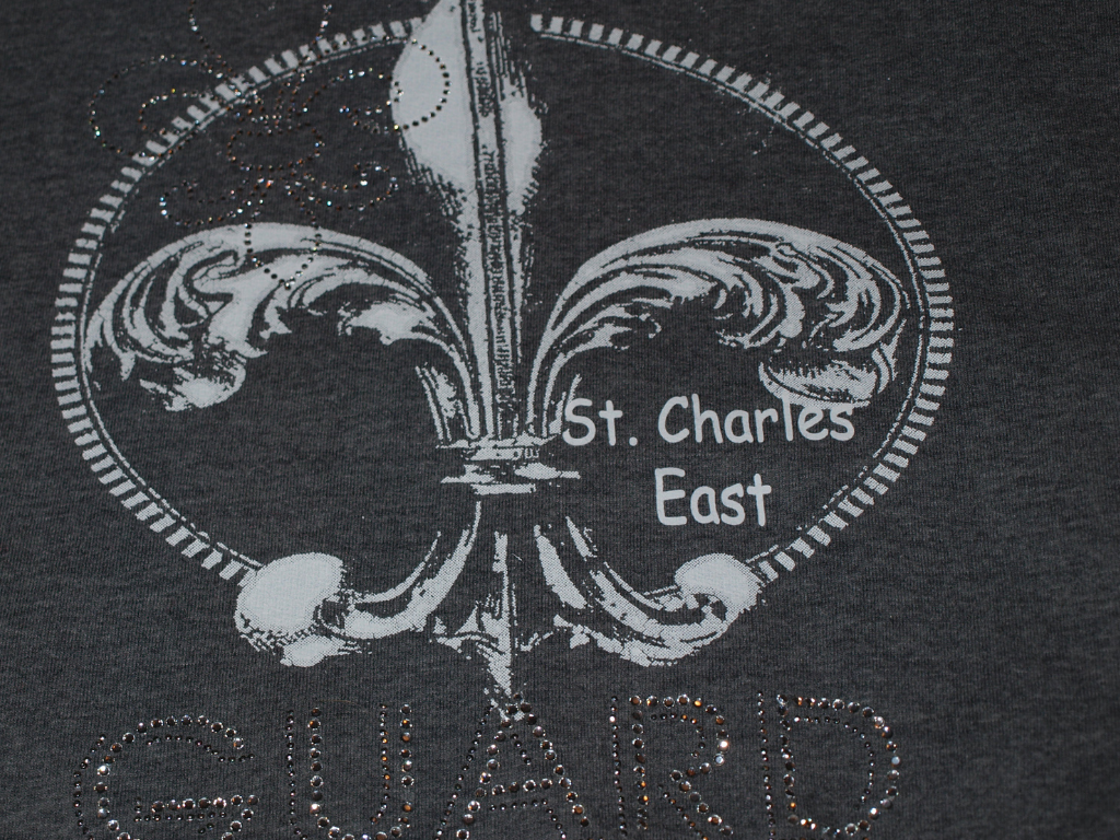 St. Charles East Color Guard Print and Rhinestone Custom Design