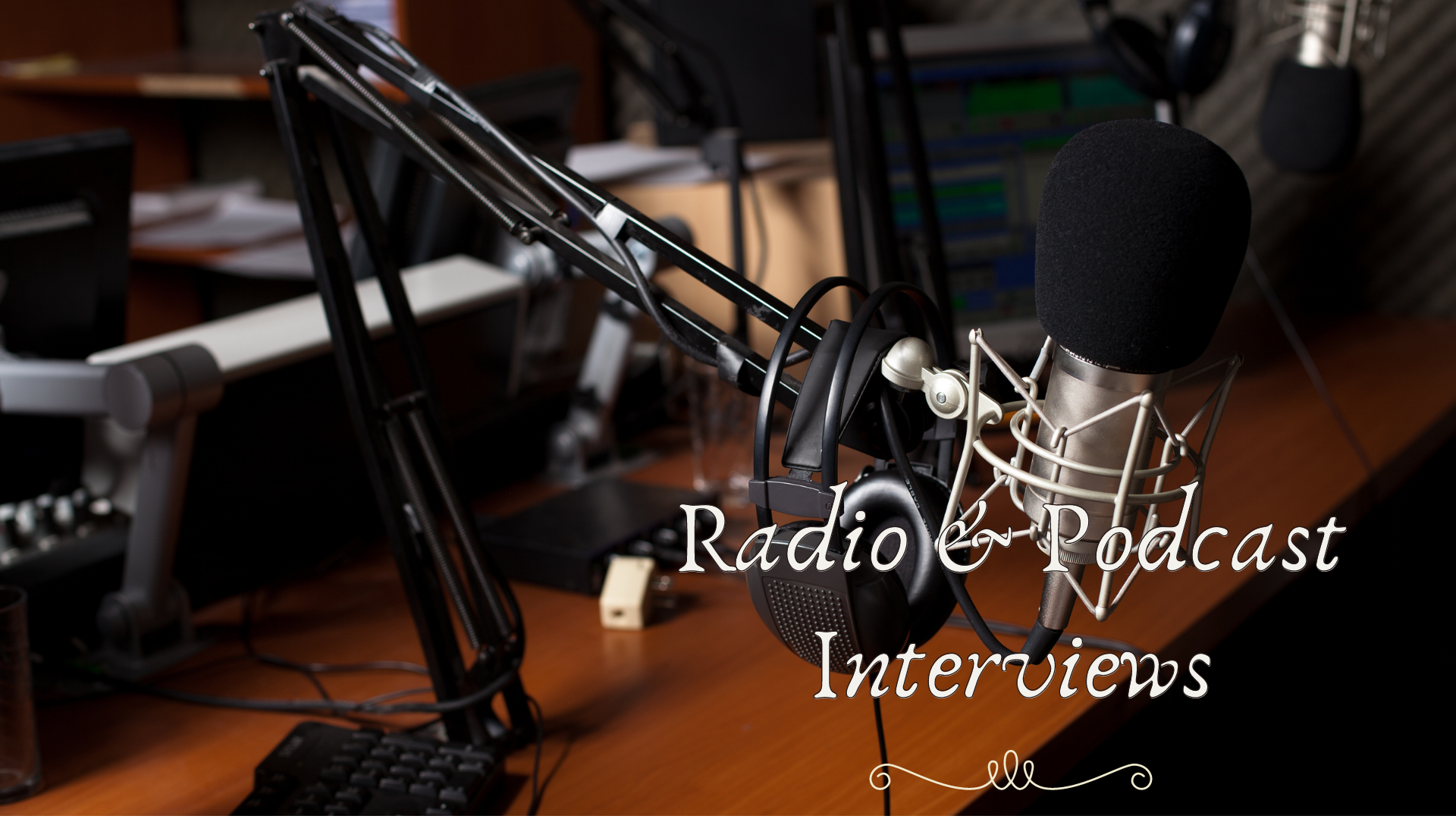 Radio microphone linked to radio and podcast interviews by Laura Baxter