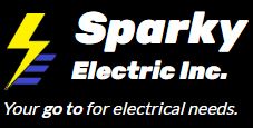 Sparky Electric Inc. logo of a yellow lighting in a form of an S and blue E making the S speedy - Your Go To for electrical needs.